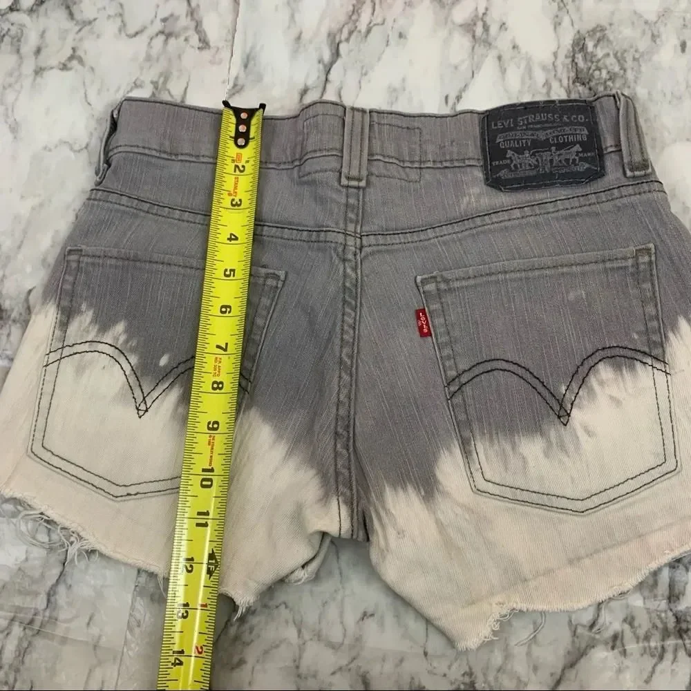 Levi's 511 Vintage Grey Gray White Ombré Denim Jean shorts waist size 27